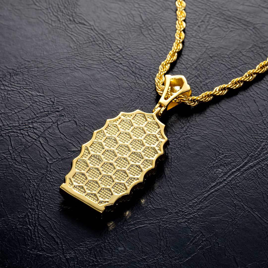 Iced Out Virgin Mary Pendant In Gold Gold Shine With Street Luxury - Image 6