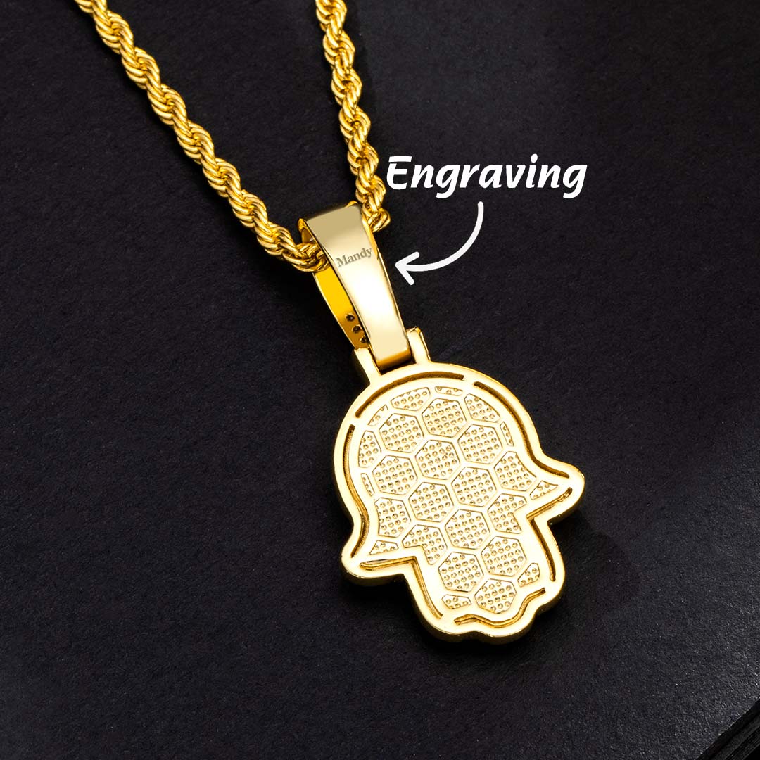 Iced Out Hamsa Hand Pendant Gold With Street Luxury Shine - Image 5