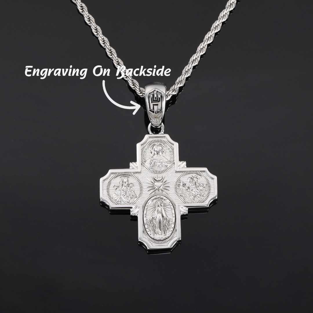 Four Way Medals Cross Pendant Bold Statement Style With Street Luxury - Image 3