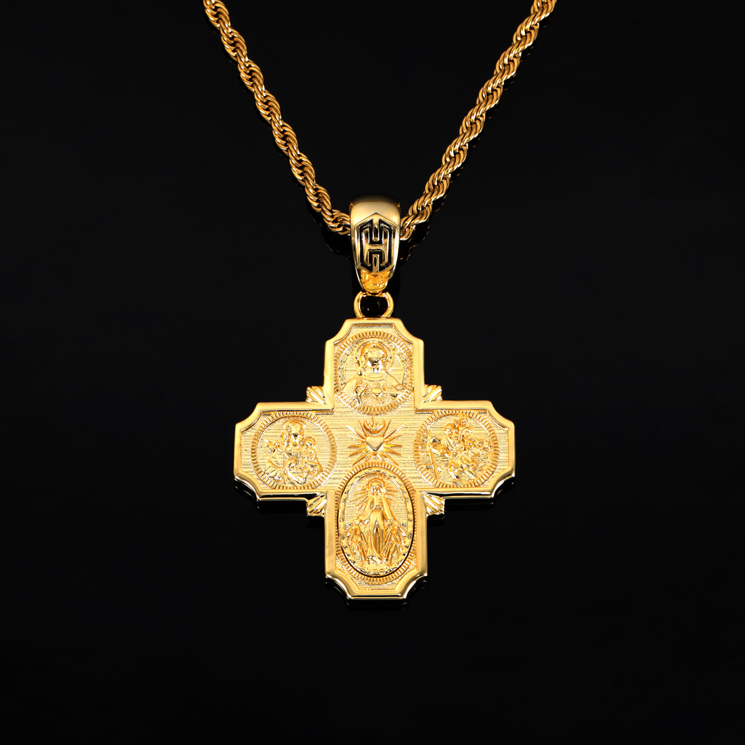 Four Way Medals Cross Pendant Bold Statement Style With Street Luxury - Image 5