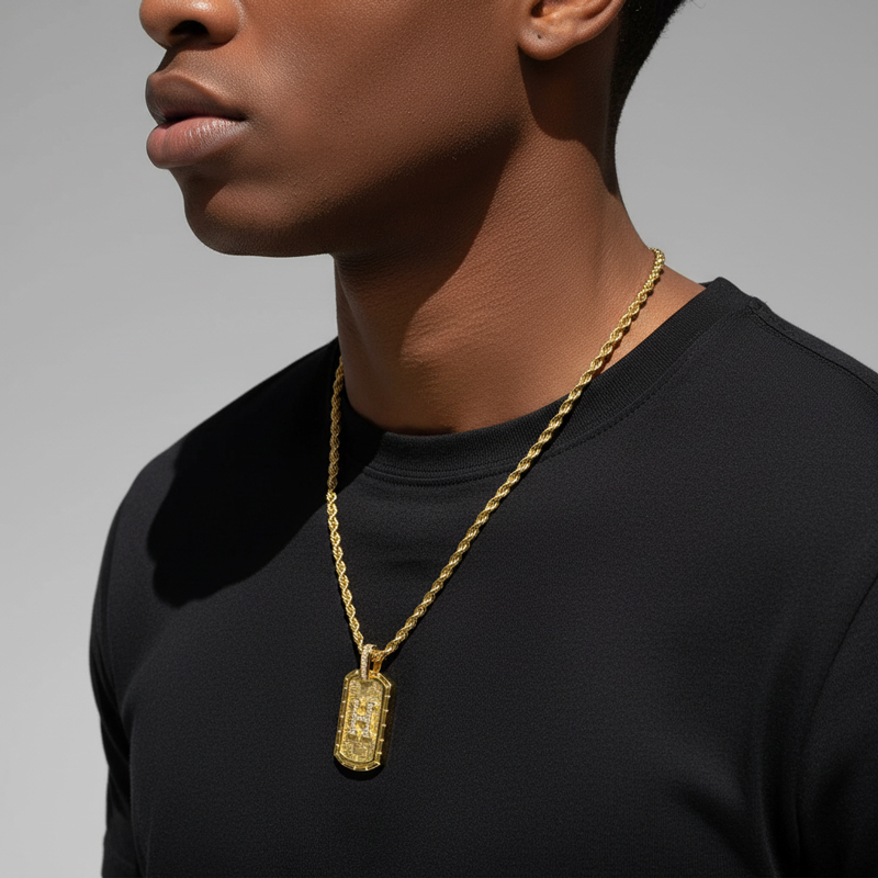 Iced Out A-z Initial Letter Pendant In Gold With Street Luxury Shine - Image 4