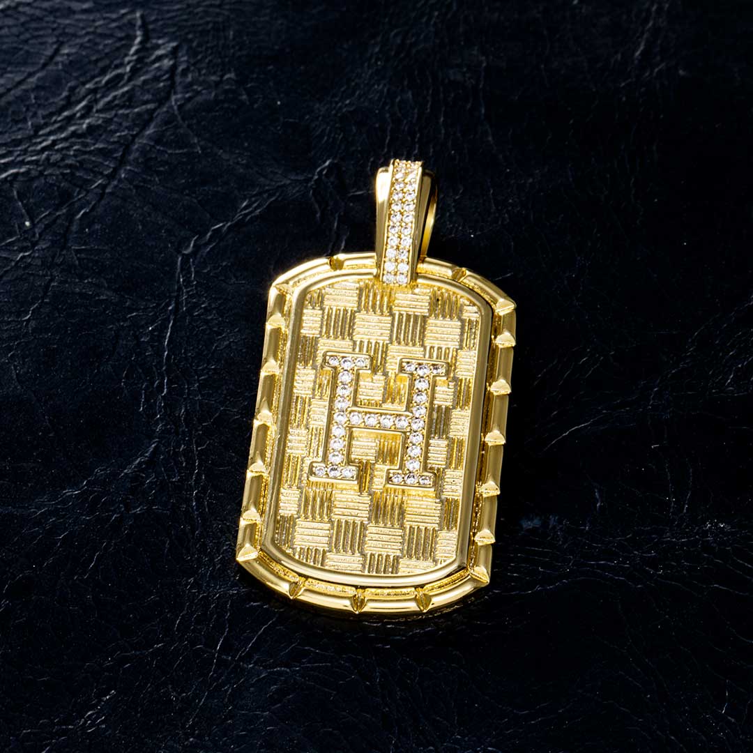 Iced Out A-z Initial Letter Pendant In Gold With Street Luxury Shine - Image 6