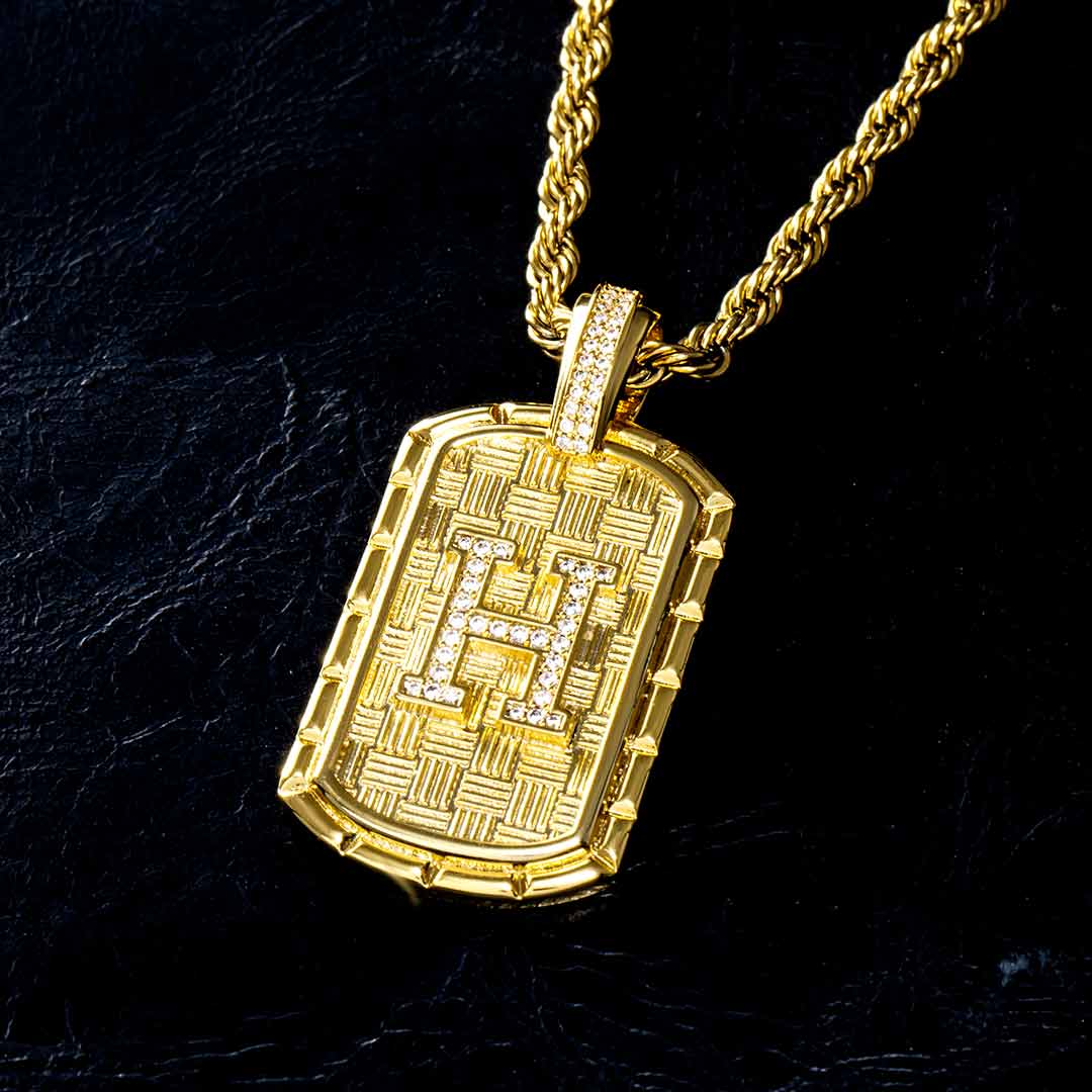 Iced Out A-z Initial Letter Pendant In Gold With Street Luxury Shine