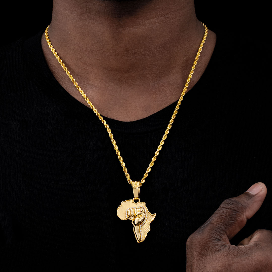 Fist Power In Pan African Pendant Moissanite With Street Luxury Shine - Image 3