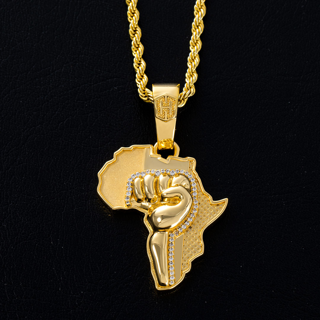 Fist Power In Pan African Pendant Moissanite With Street Luxury Shine - Image 4