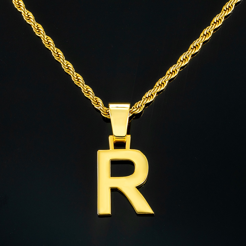 26 Block Letter Pendant In Gold Gold With Bold Statement Appeal - Image 4