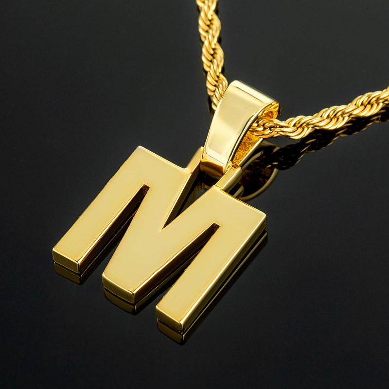 26 Block Letter Pendant In Gold Gold With Bold Statement Appeal - Image 5