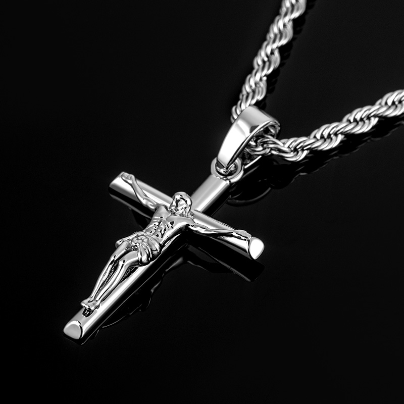 Crucifix Cross Pendant In White Gold Gold Shine With Street Luxury - Image 4