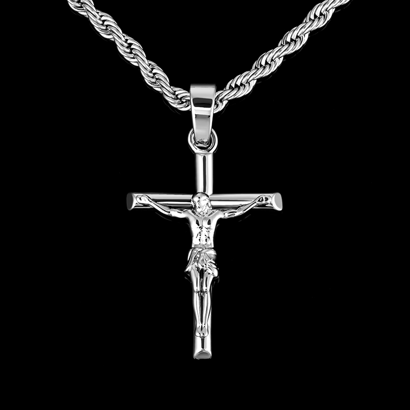 Crucifix Cross Pendant In White Gold Gold Shine With Street Luxury