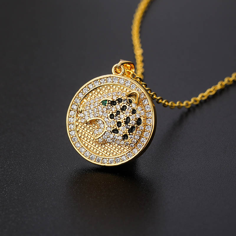 Iced Out Roaring Leopard Round Pendant In Gold With Street Luxury Shine