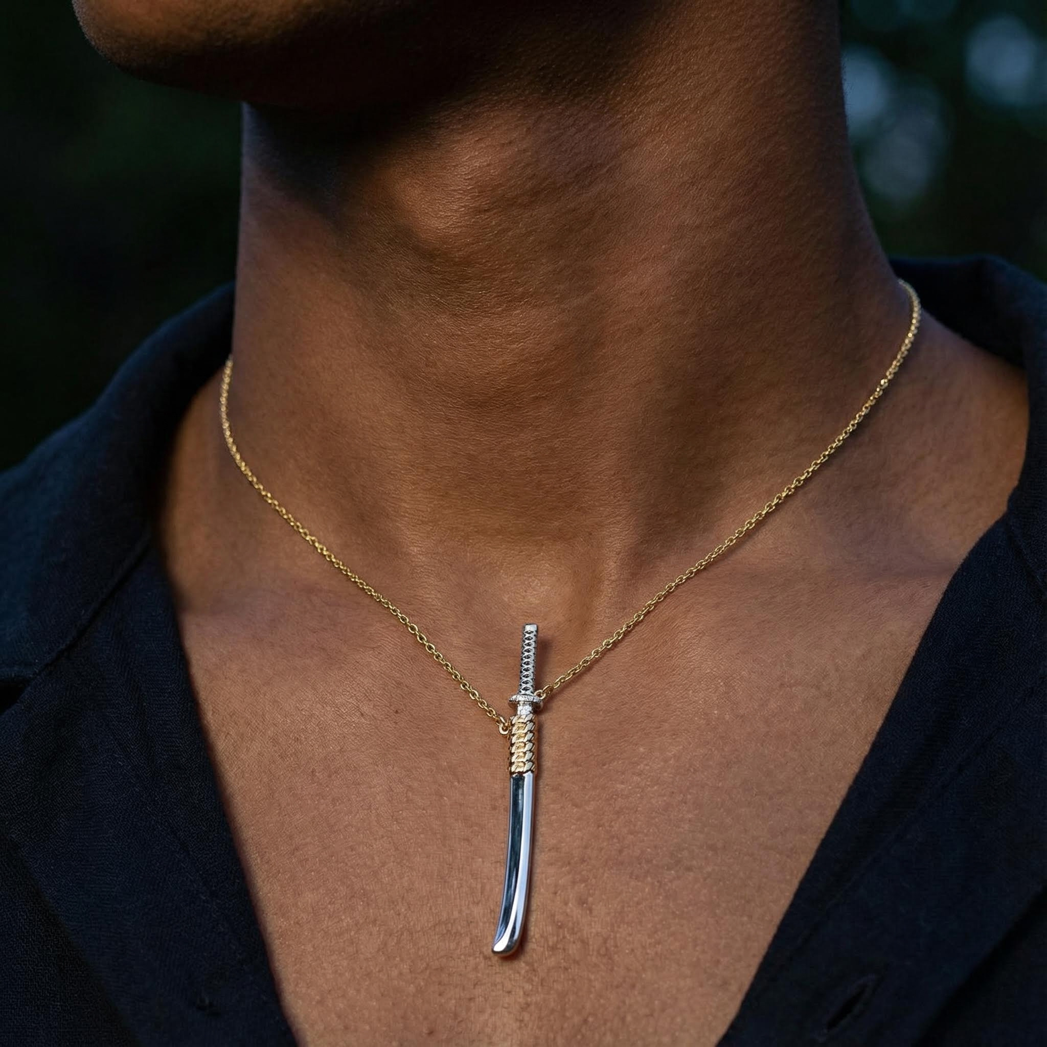 Katana Unsheathed Sword Necklace Bold Statement Style With Street Luxury - Image 3