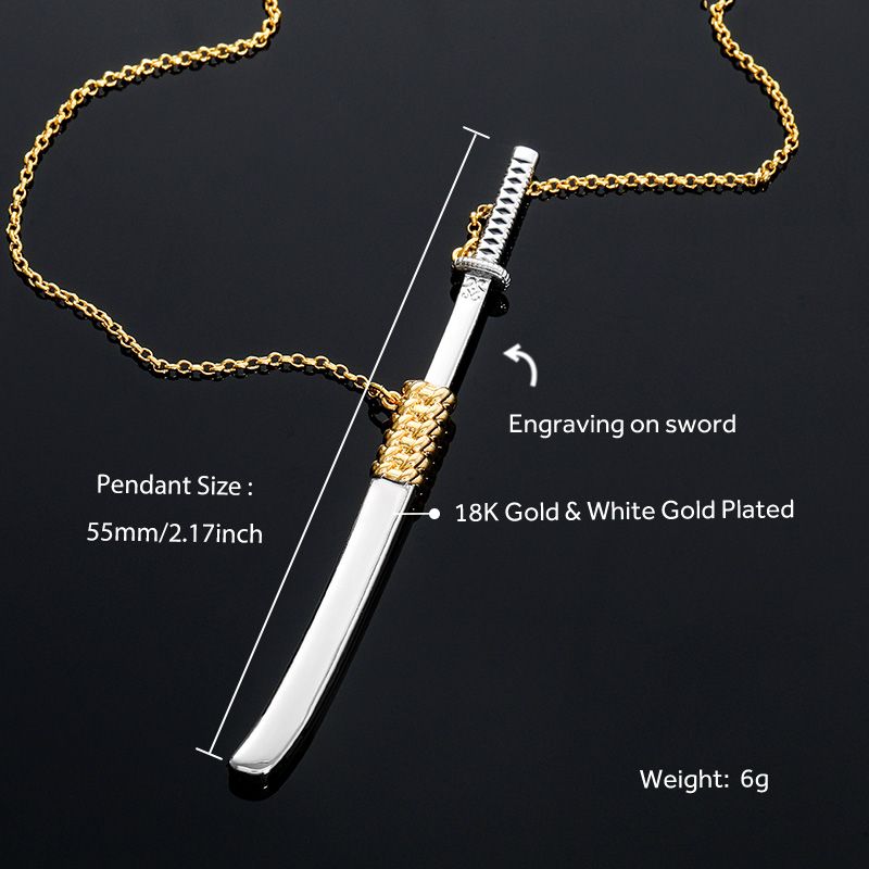 Katana Unsheathed Sword Necklace Bold Statement Style With Street Luxury - Image 4