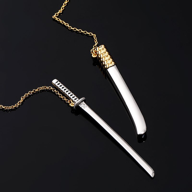 Katana Unsheathed Sword Necklace Bold Statement Style With Street Luxury