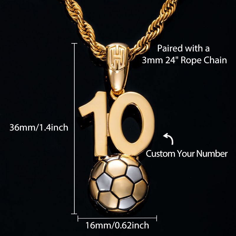 Custom Number Soccer Pendant Bold Statement Style With Street Luxury - Image 4