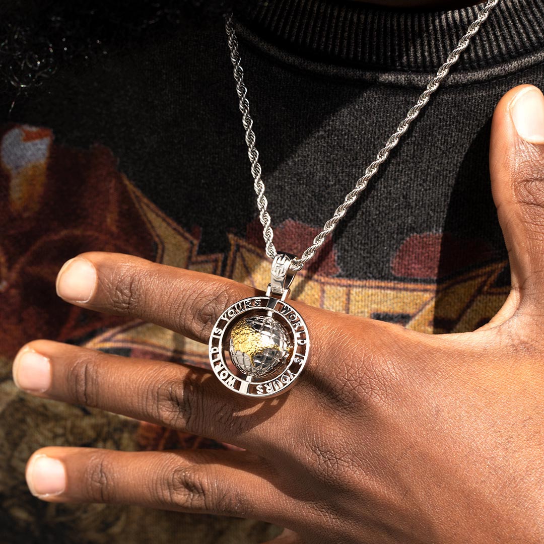Rotating world Is Yours Globe Pendant Gold With Street Luxury Shine - Image 3