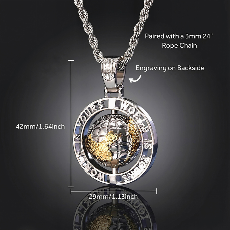 Rotating world Is Yours Globe Pendant Gold With Street Luxury Shine - Image 5