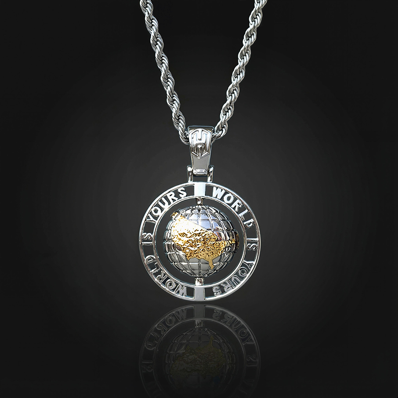 Rotating world Is Yours Globe Pendant Gold With Street Luxury Shine - Image 6