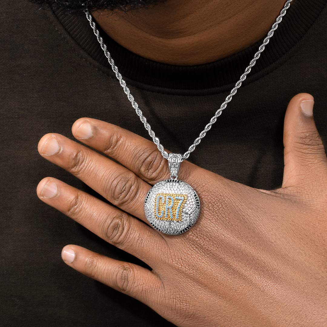Iced Out cr7 Soccer Pendant Gold With Street Luxury Shine - Image 3