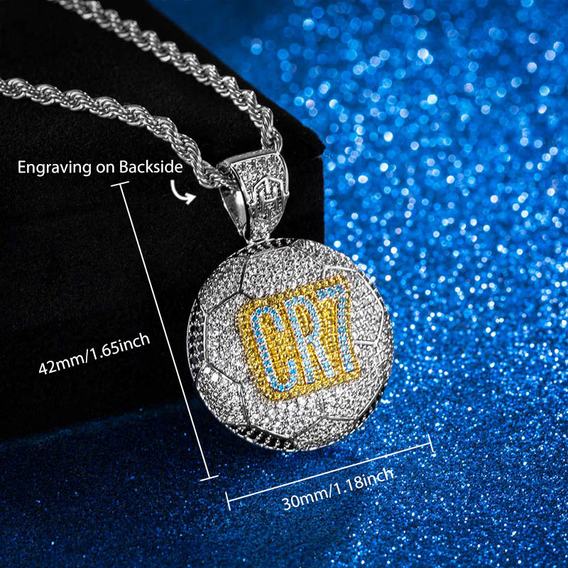 Iced Out cr7 Soccer Pendant Gold With Street Luxury Shine - Image 4
