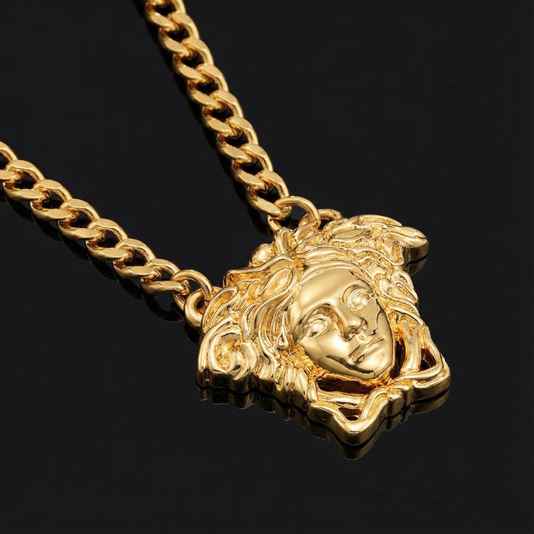 Snake Hair Banshee Cuban Necklace Pendant With Street Luxury Shine - Image 4