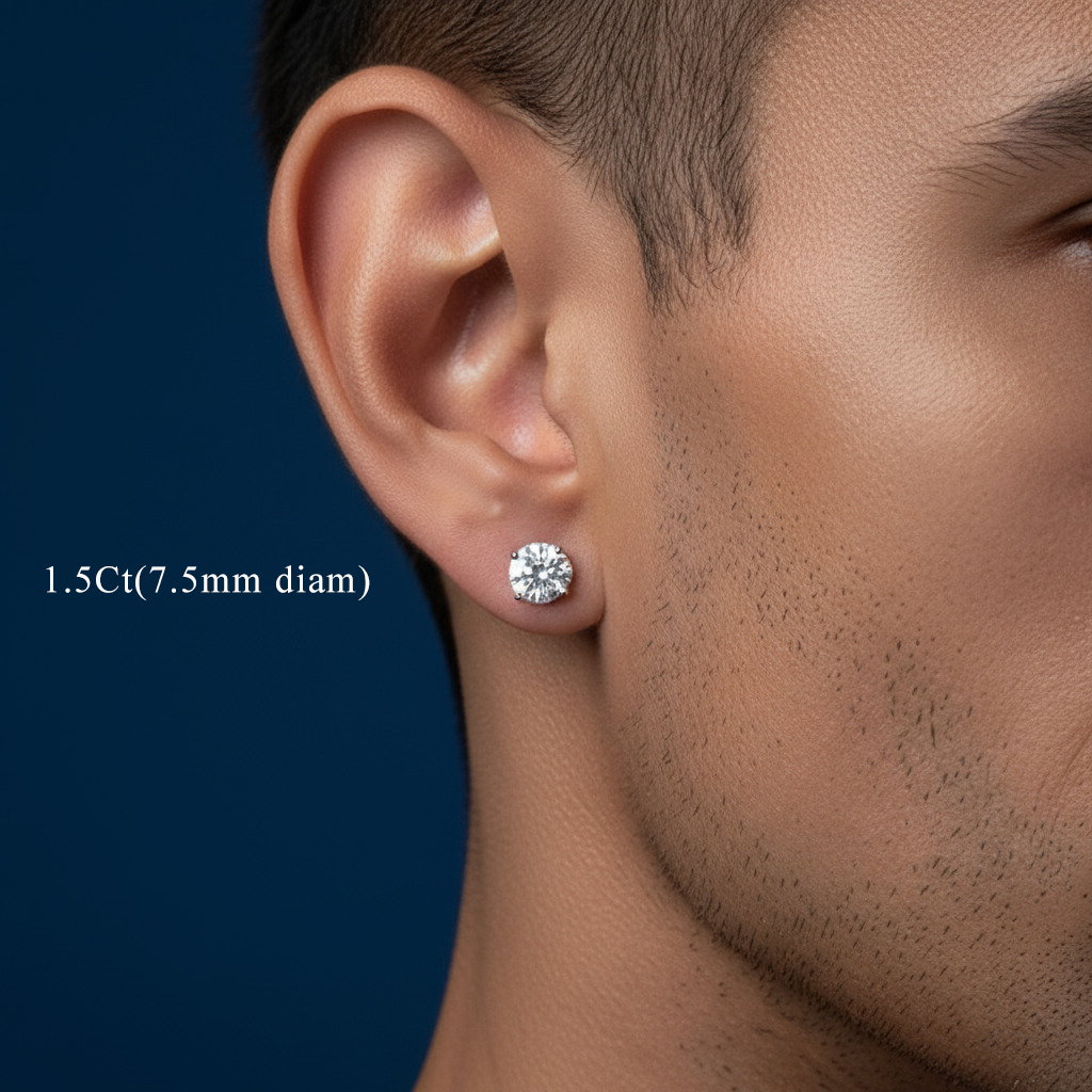 0.5ct/1ct/1.5ct/2ct/3ct/4ct Moissanite Brilliant Round Cut Stud Earrings In - Image 6