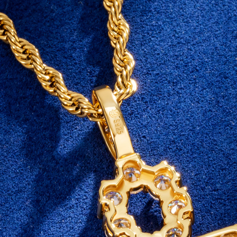 S925 Sterling Silver Moissanite Ankh Pendant In 18k Gold Plated Iced Out - Image 5