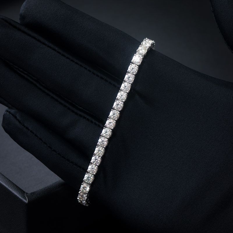 S925 Silver Moissanite 5mm Tennis Bracelet With Street Luxury Shine - Image 3