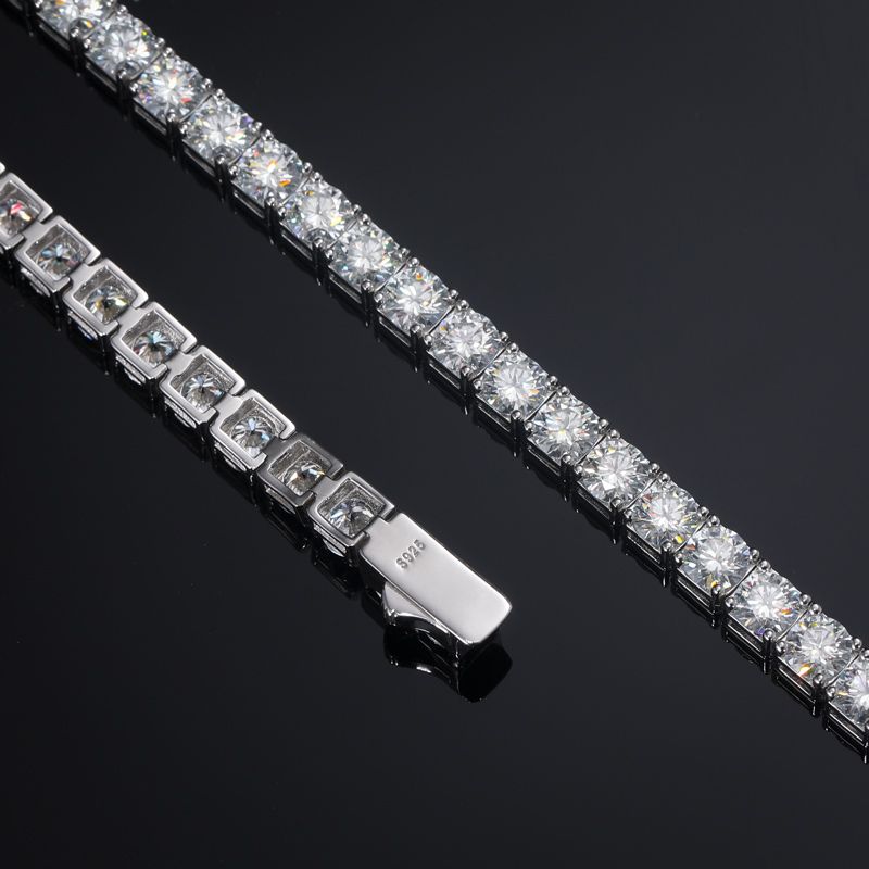 S925 Silver Moissanite 5mm Tennis Bracelet With Street Luxury Shine - Image 4
