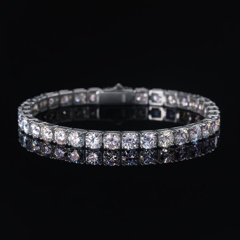 S925 Silver Moissanite 5mm Tennis Bracelet With Street Luxury Shine