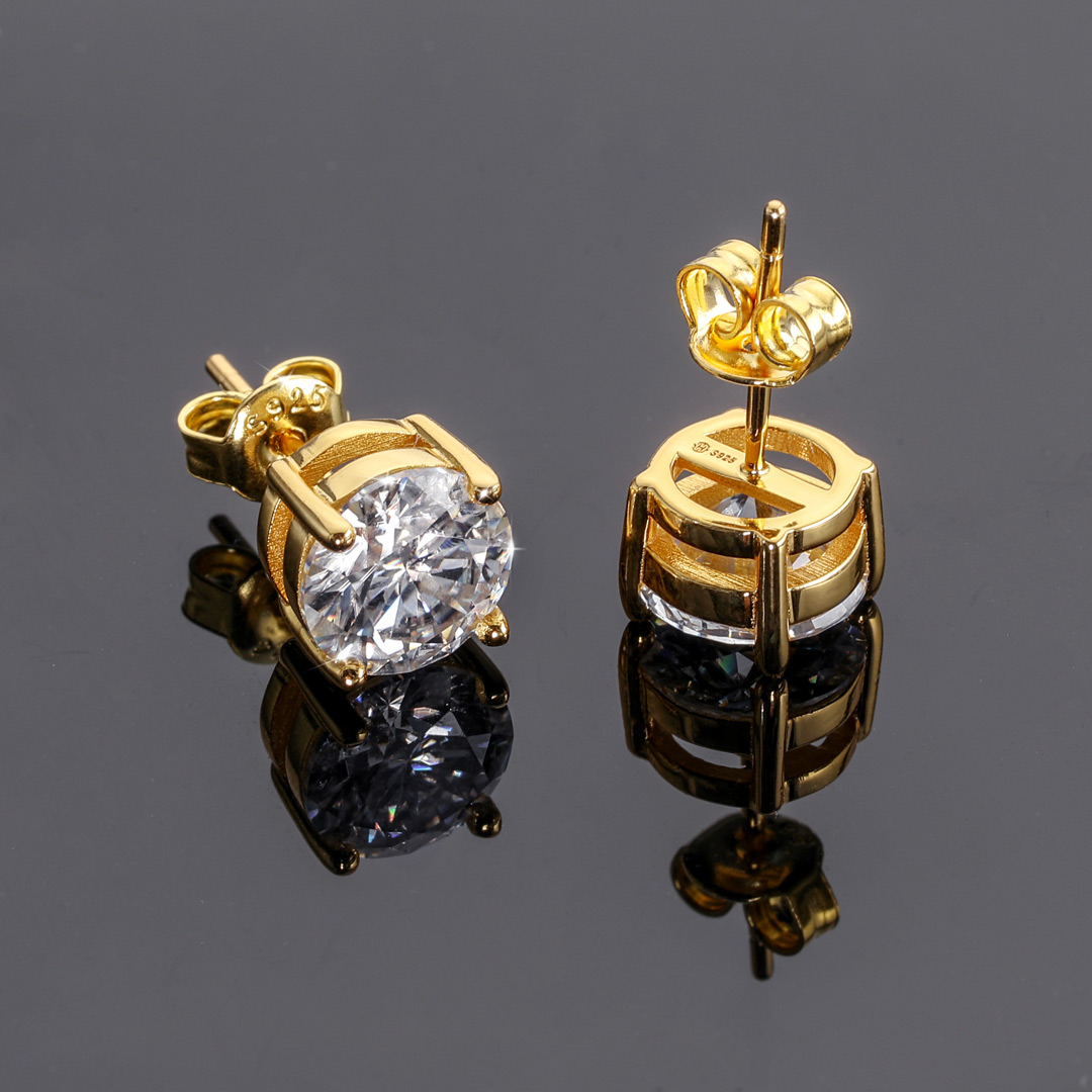 0.5ct/1ct/1.5ct/2ct/3ct/4ct Moissanite Brilliant Round Cut Stud Earrings In - Image 3