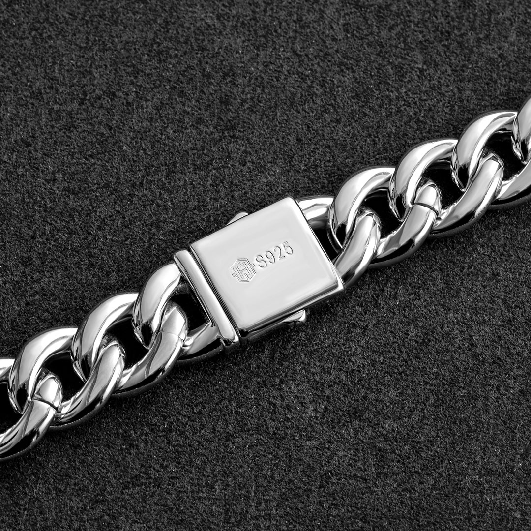 11mm Moissanite Miami Cuban Bracelet In S925 Silver With Iced Out Shine - Image 5