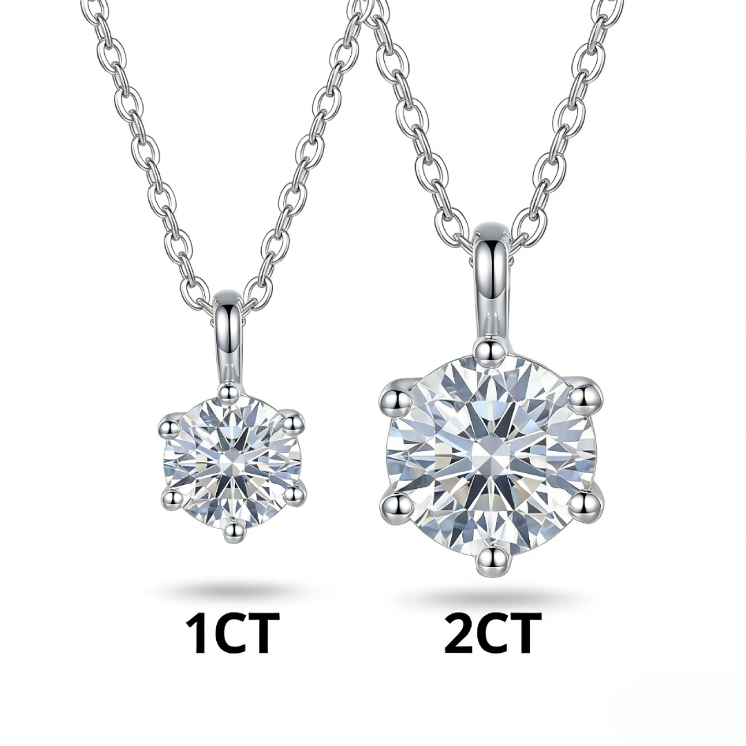 Crown Moissanite Brilliant Round Cut Necklace In S925 Silver Iced Out - Image 4