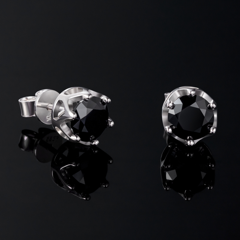 1ct Crown Moissanite Brilliant Round Cut Stud Earrings In S925 - Image 6