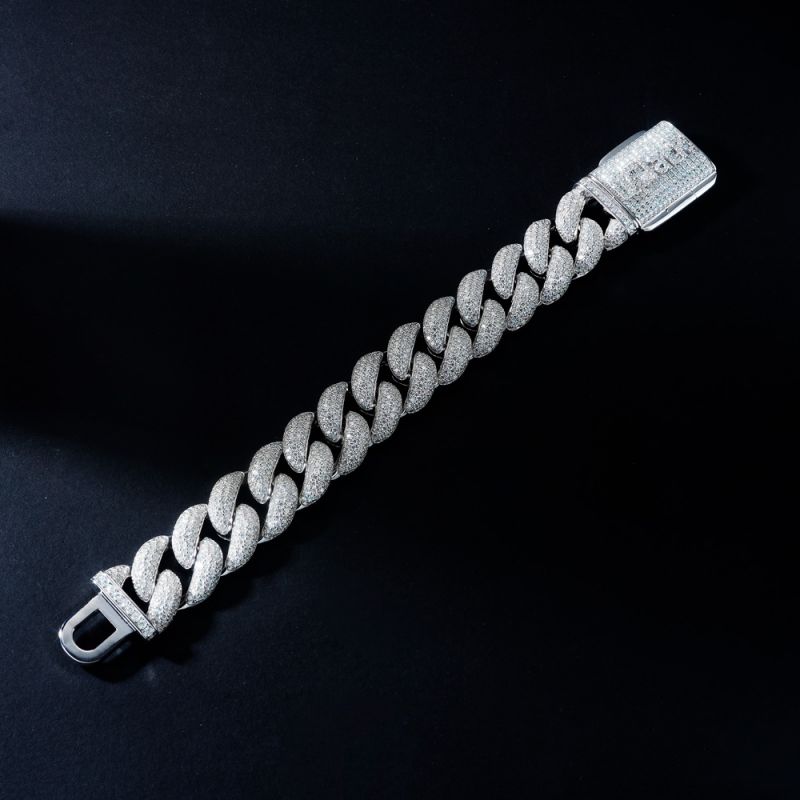 Made To Order Moissanite 20mm Miami Cuban S925 Silver Bracelet With Custom - Image 6