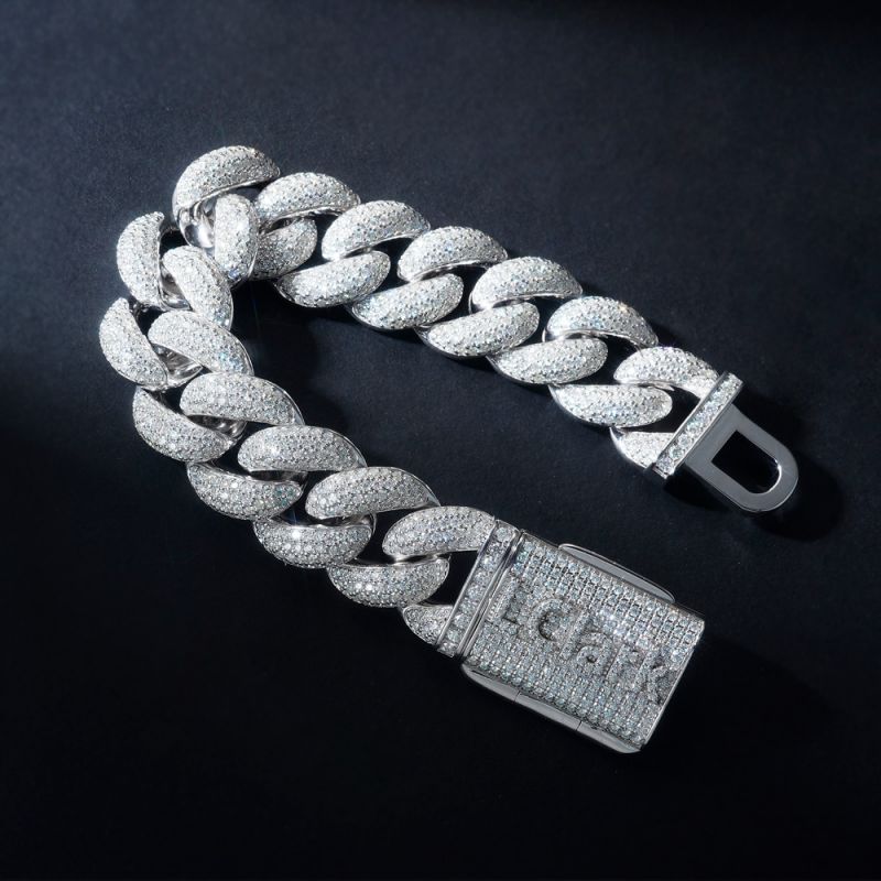 Made To Order Moissanite 20mm Miami Cuban S925 Silver Bracelet With Custom - Image 7