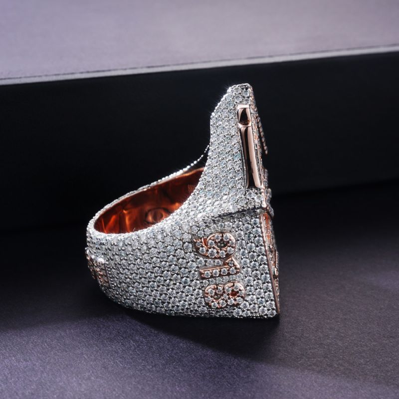 Made To Order Trap House Moissanite Custom S925 Silver Men's Ring Iced Out - Image 3