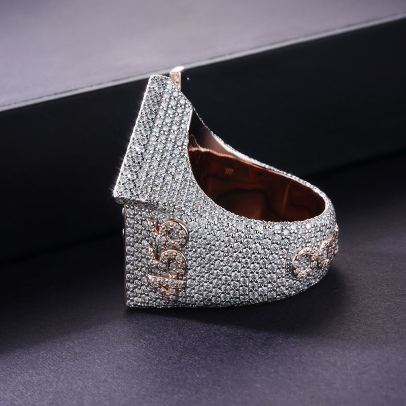 Made To Order Trap House Moissanite Custom S925 Silver Men's Ring Iced Out - Image 4