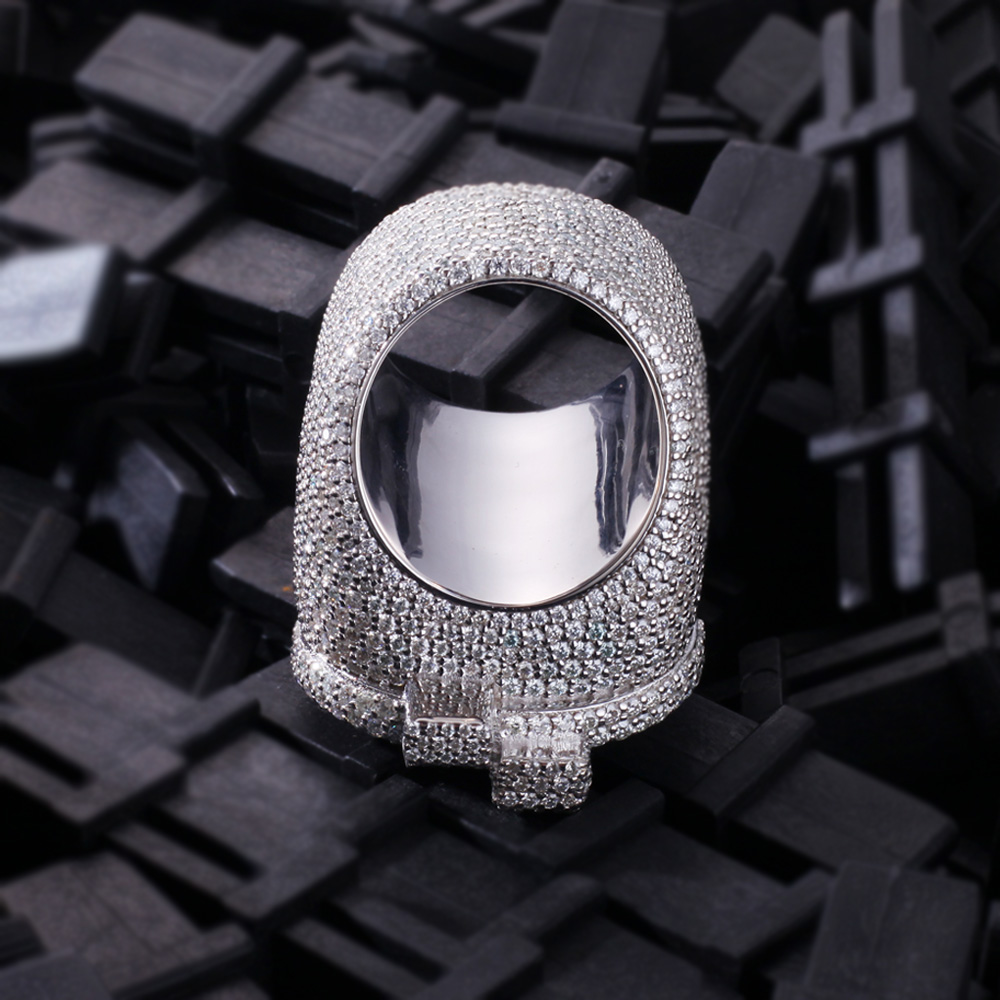 Made To Order Moissanite Dollar Sign Baguette Cut S925 Silver Men's Ring - Image 5