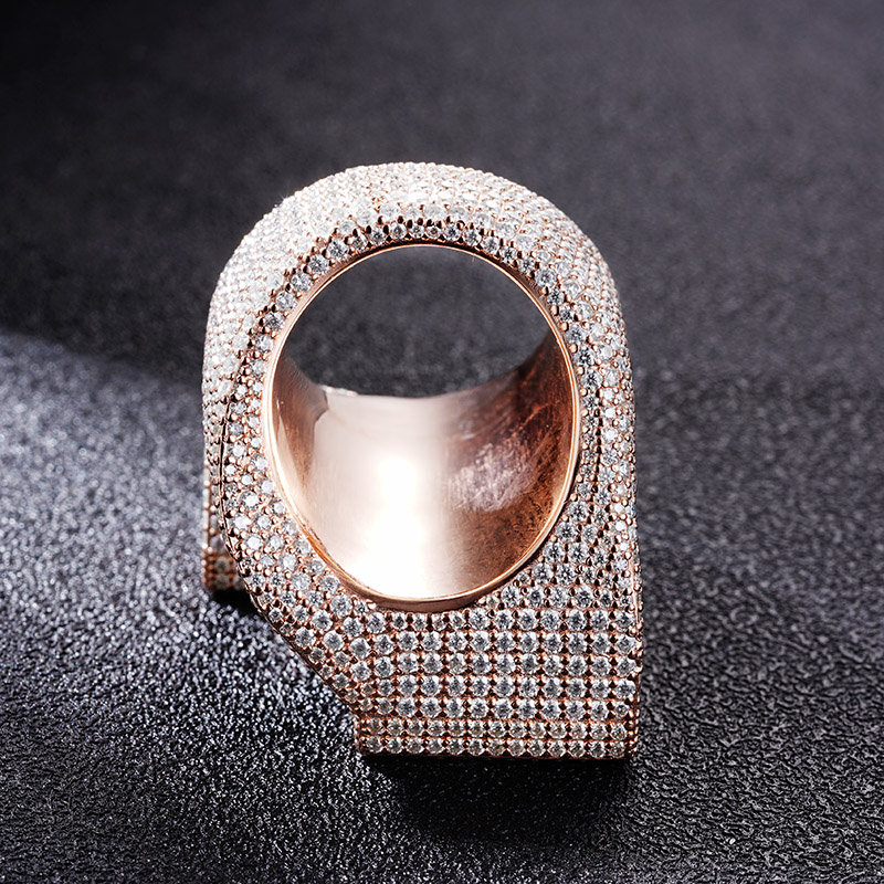 Moissanite Initial Letter F S925 Silver Ring With Iced Out Shine - Image 5