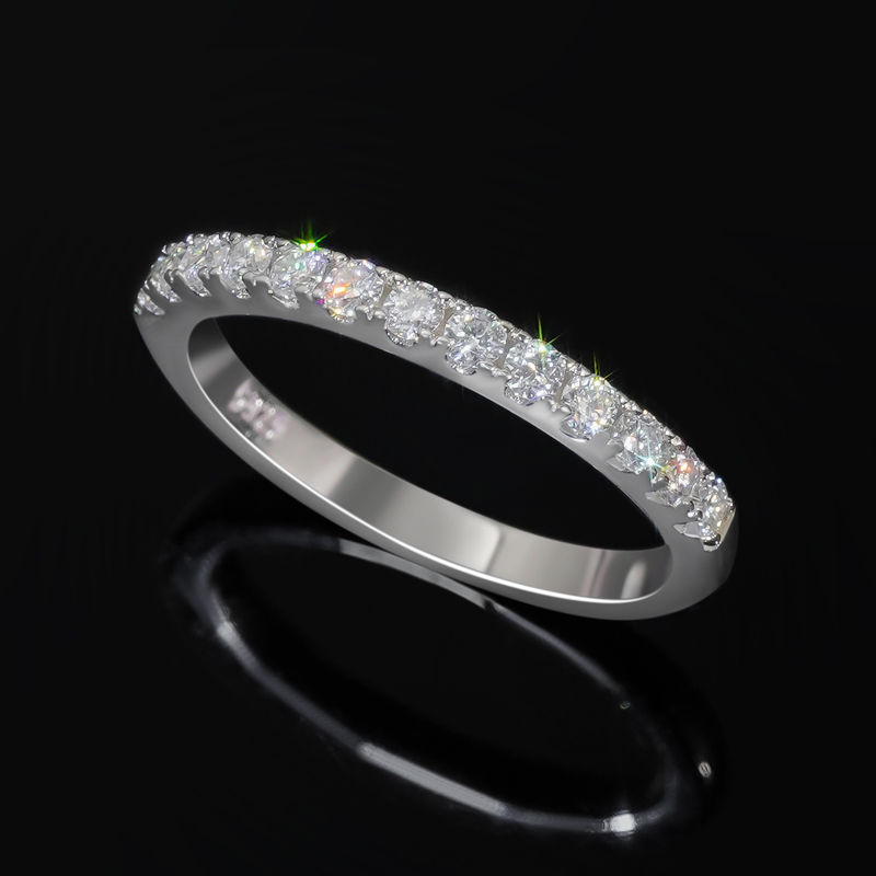 2mm Round Cut Moissanite Cluster Eternity Ring In S925 Silver Iced Out - Image 3