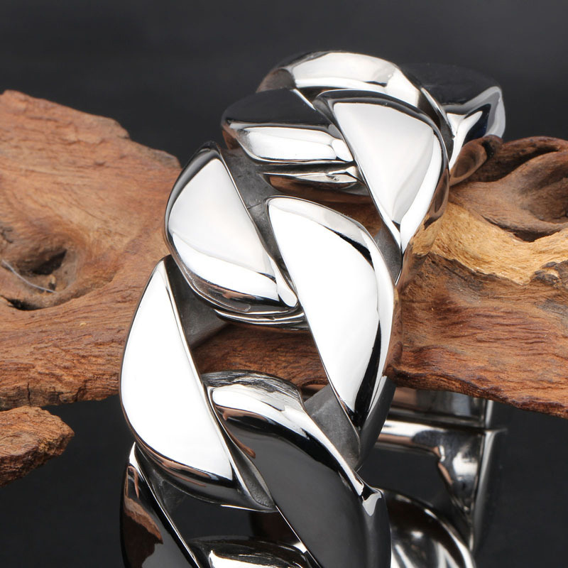 32mm 316l Stainless Steel Cuban Bracelet Silver With Street Luxury Shine - Image 7