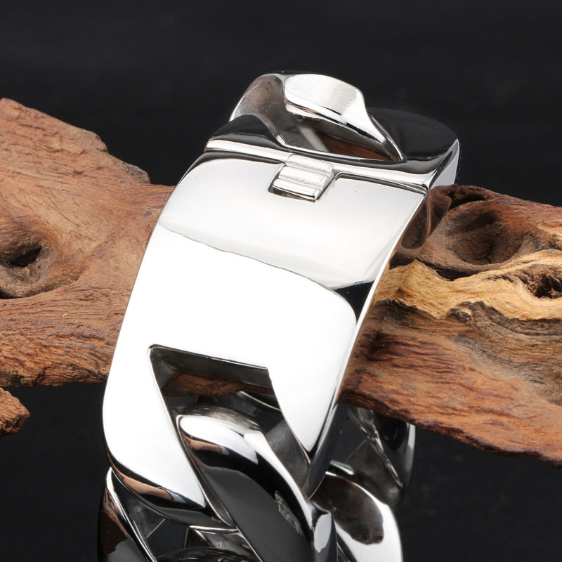 32mm 316l Stainless Steel Cuban Bracelet Silver With Street Luxury Shine - Image 9