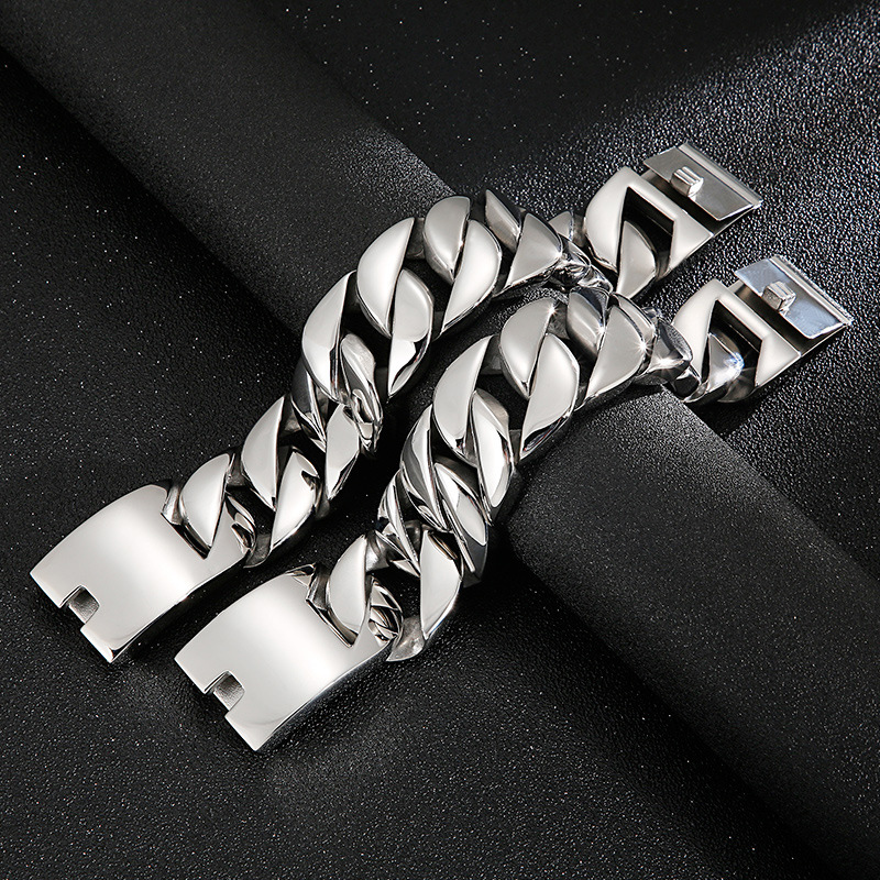 32mm 316l Stainless Steel Cuban Bracelet Silver With Street Luxury Shine - Image 10