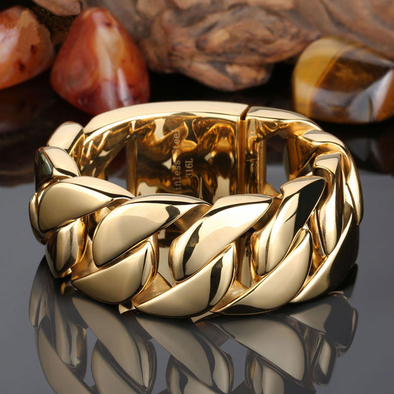 32mm 316l Stainless Steel Cuban Bracelet Silver With Street Luxury Shine