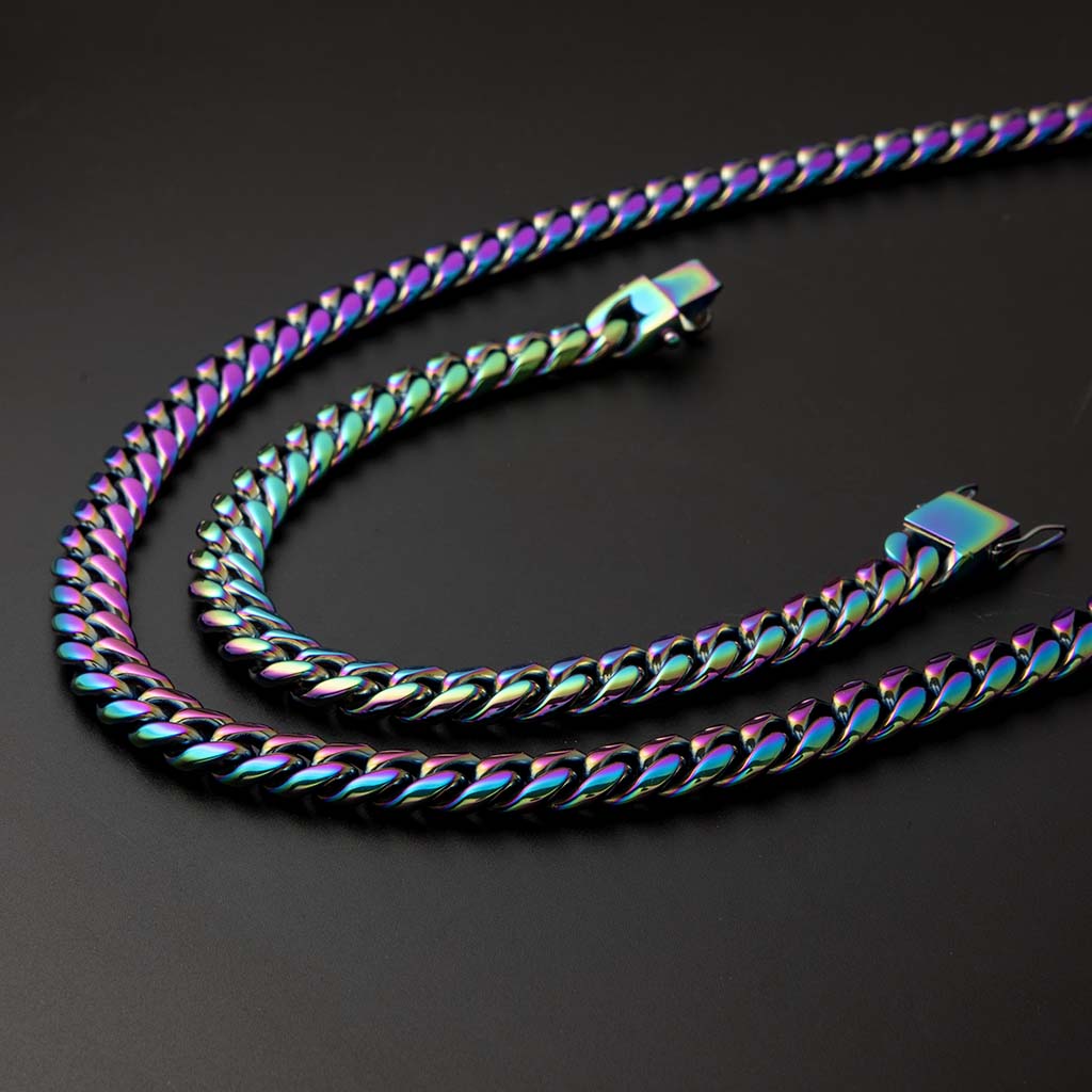 10mm 8 Rainbow Miami Cuban Bracelet Silver With Street Luxury Shine - Image 5