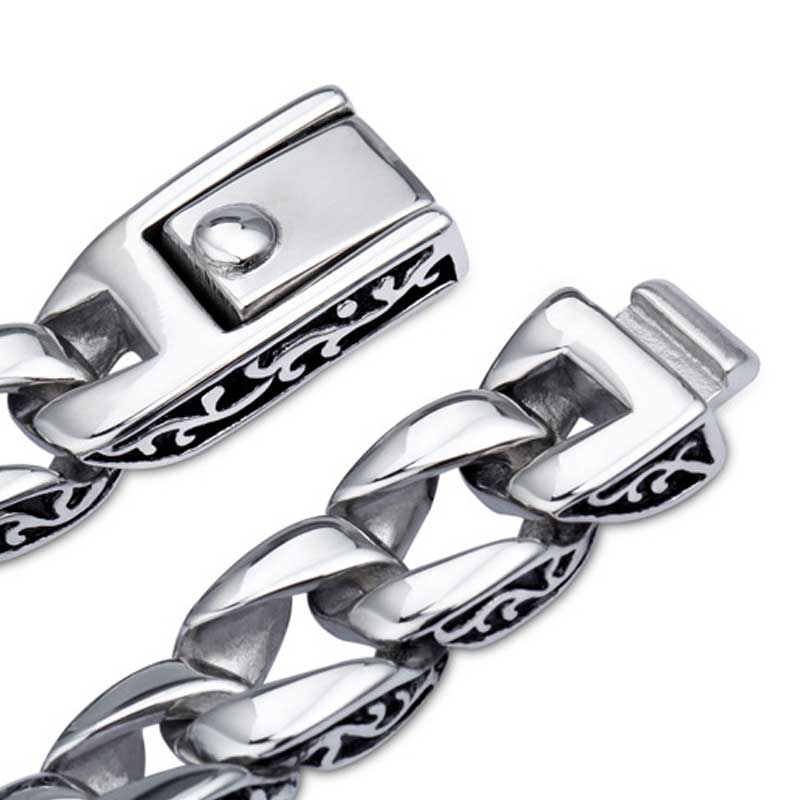 Vintage Totem Stainless Steel Cuban Bracelet With Street Luxury Shine - Image 3