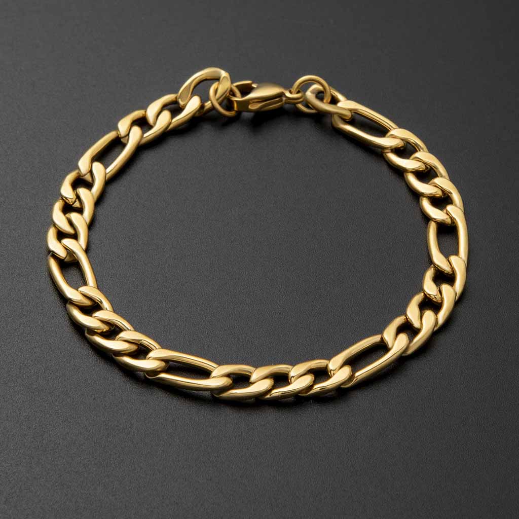 5mm Figaro Bracelet In Gold Gold With Bold Statement Appeal