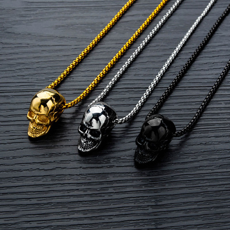 Fashion Titanium Steel Skull Pendant Silver With Street Luxury Shine - Image 5