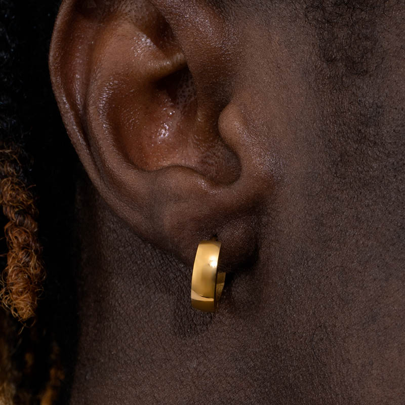 Stainless Steel Hoop Earrings In Gold Gold Shine With Street Luxury