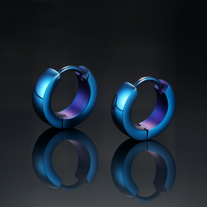 Stainless Steel Hoop Earrings In Black Gold With Street Luxury Shine - Image 5
